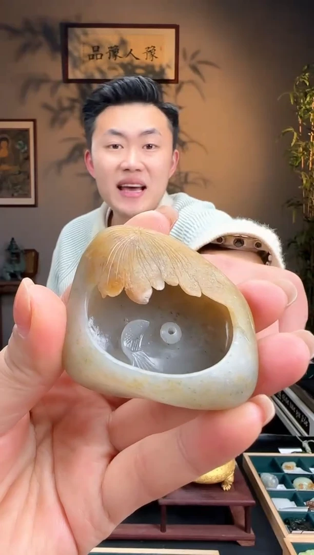 未镶嵌和田玉摆件独籽香插盘m11