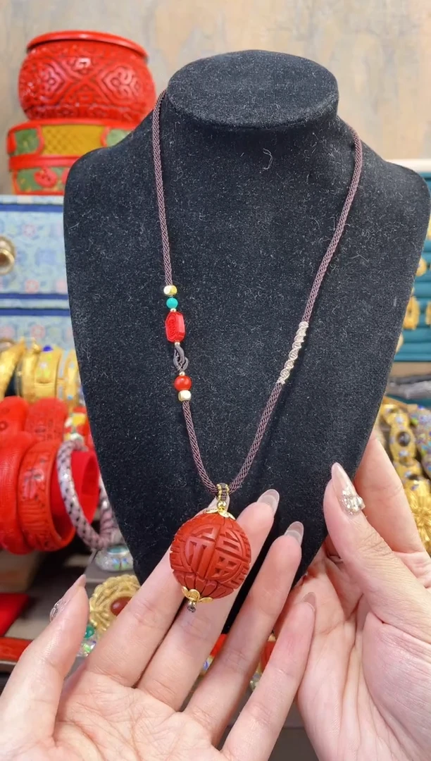 【闪购商品】非遗雕漆3.0单珠毛衣链福寿