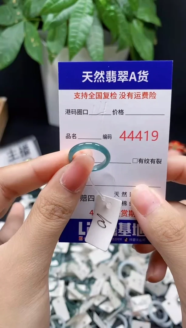 翡翠戒指未镶嵌 天然翡翠戒圈4419