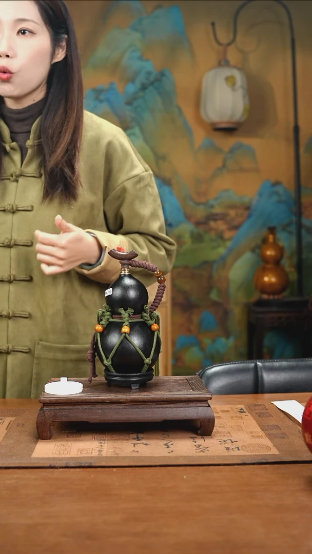 YH058复古网兜款天然酒葫芦（一物一拍）