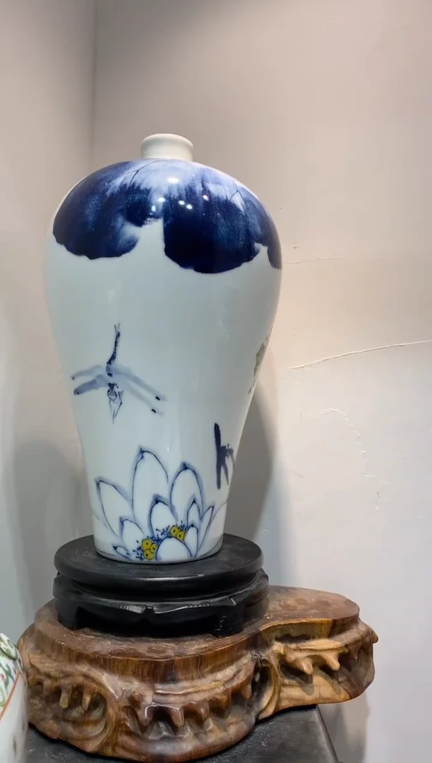 摆件WN问泥景德镇陶瓷花瓶摆件