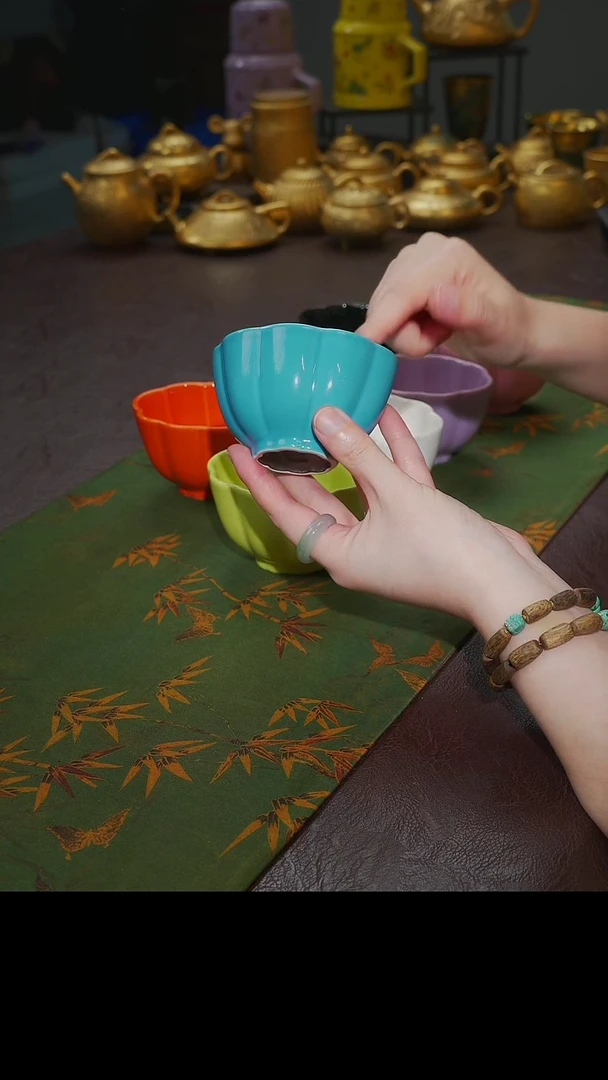 茶杯紫砂【宜景窑绿松石系列】贝壳杯