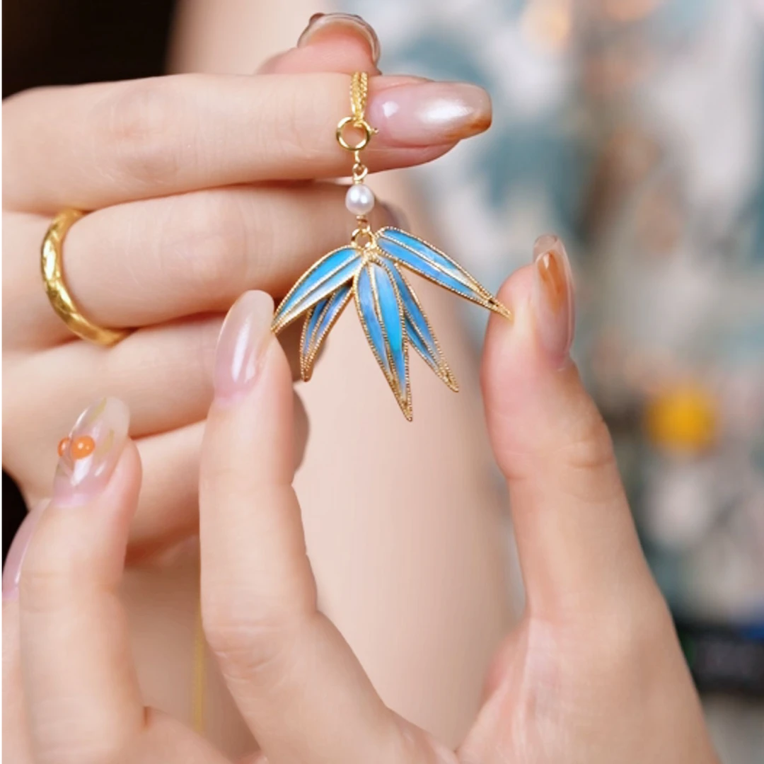 合金项链 点翠深蓝项链/古风时尚饰品法式复古 BA5005006