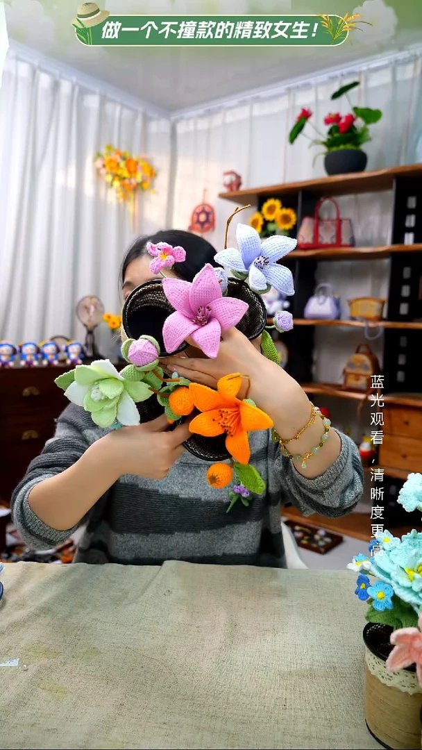 织绣【笔筒】纯手工非遗钩织，随机发一