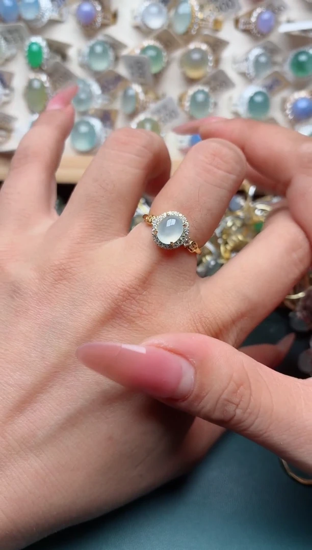 银S925镶嵌戒指翡翠.