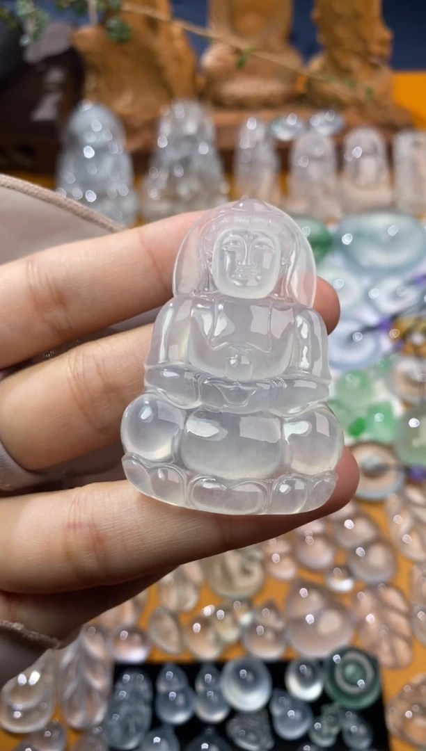 【闪购商品】定制翡翠未镶嵌观音54.6*36.4*6.0