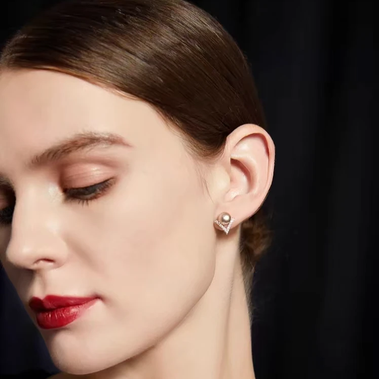 铜合金锆石耳饰 1韩版时尚925银针满镶秀气可爱耳饰