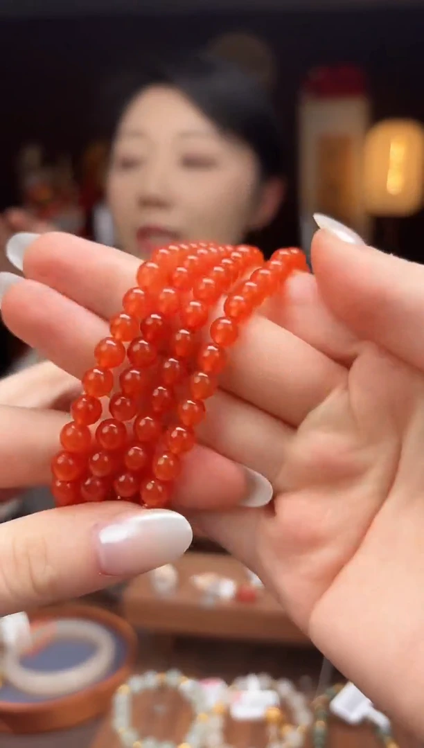 【闪购商品】南红玛瑙f267南红圆珠项链1688未镶嵌-