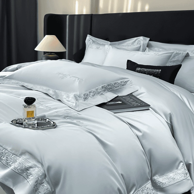 富安娜高端纯棉全棉床单被套裸睡被罩床上轻奢用品简约宿舍纯色