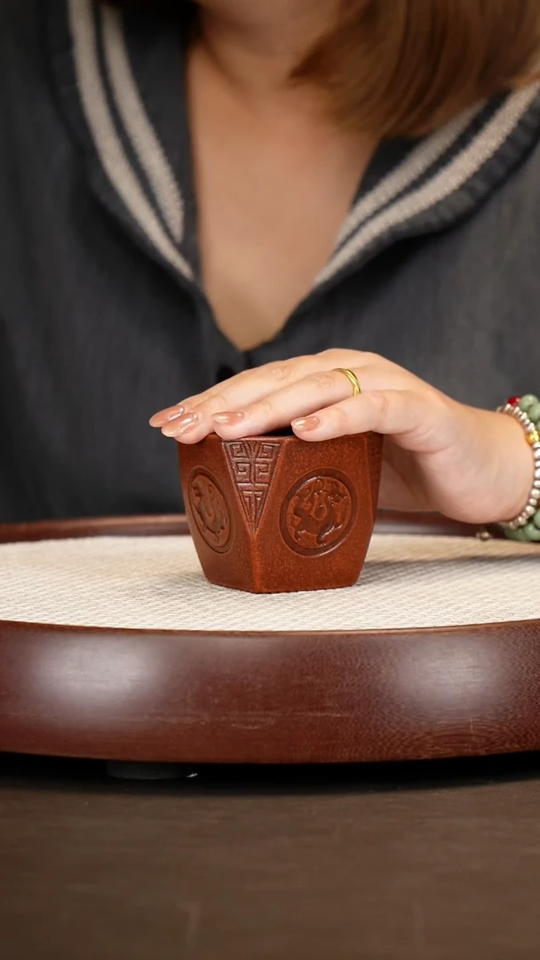 茶壶紫砂紫砂方器图腾杯