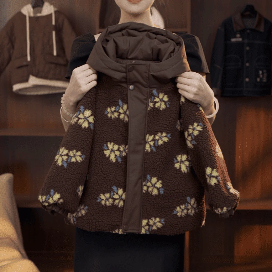 2025C亲子装冬季棉服加厚保暖连帽潮流洋气时尚小众QZ252