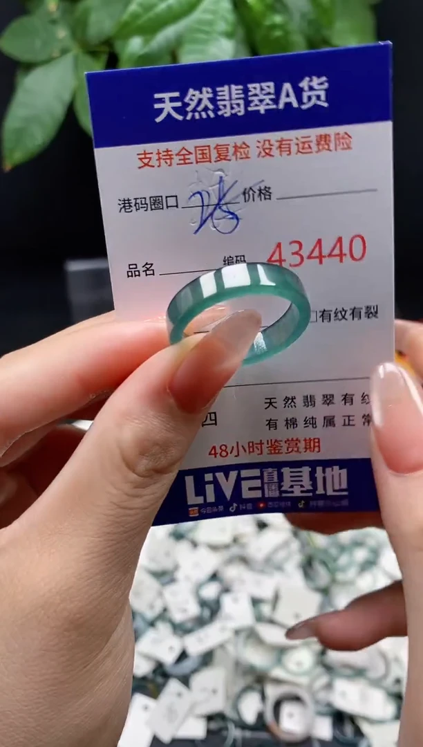 翡翠戒指未镶嵌天然翡翠戒圈3440