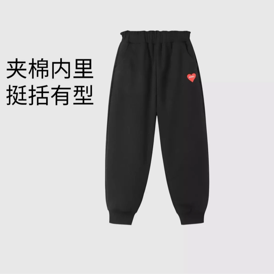 【加厚夹棉裤】女童全腰针织棉裤保暖冬季新款安奈儿童装EG446567