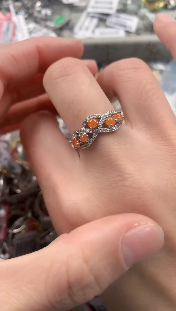 银S925镶嵌戒指翡翠333   4