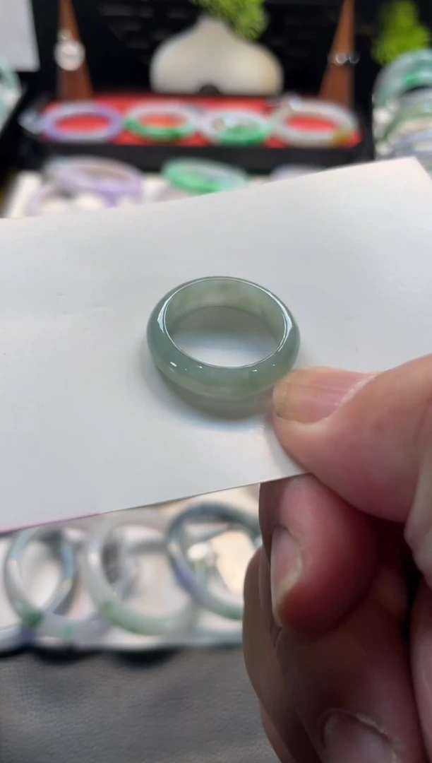 未镶嵌戒指翡翠35号链接 有纹裂 2021