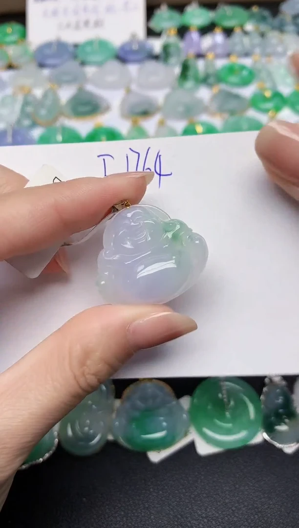 颈饰18K金镶嵌翡翠天然缅甸A货翡翠百元以上9元证书费自理