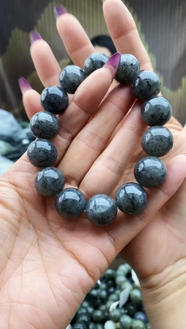 未镶嵌手串和田玉聚墨点墨青花16