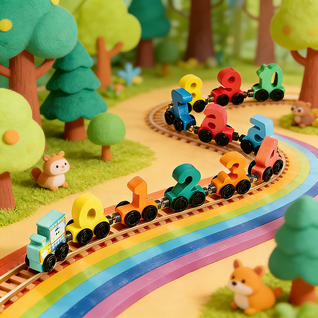 磁性数字小火车儿童益智磁力拼装积木玩具早教益智数字积木