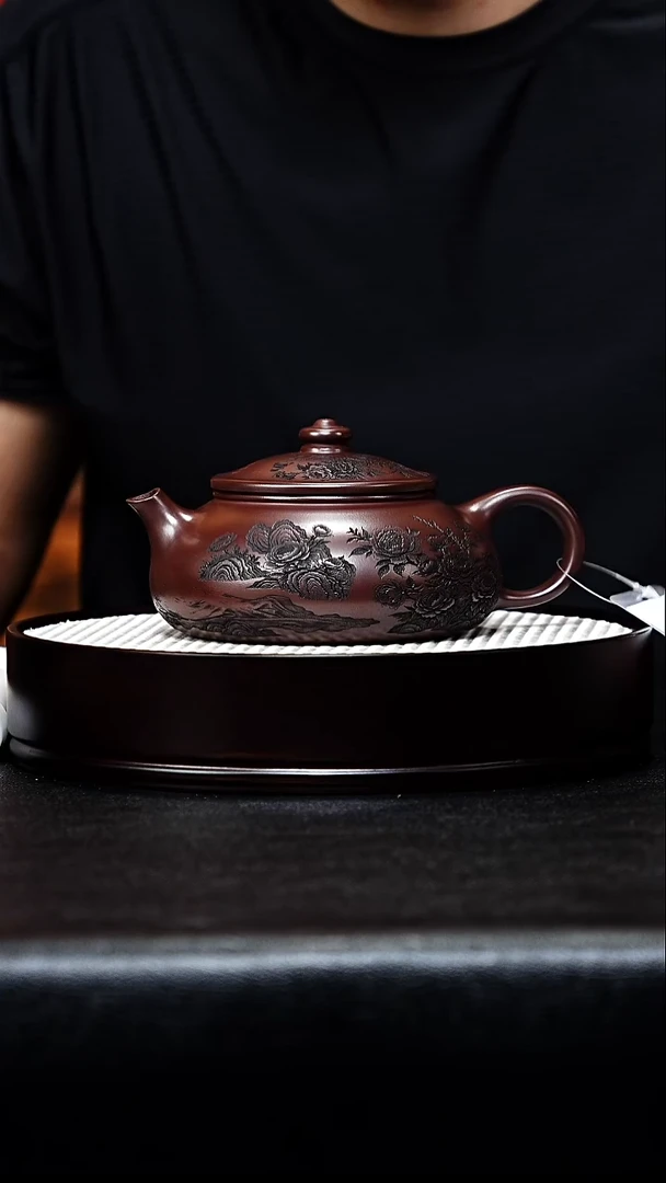 茶壶紫砂寒江手工紫砂壶