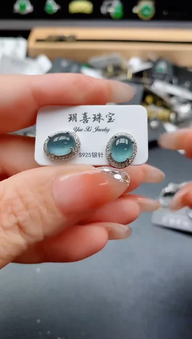 银S925镶嵌戒指翡翠1