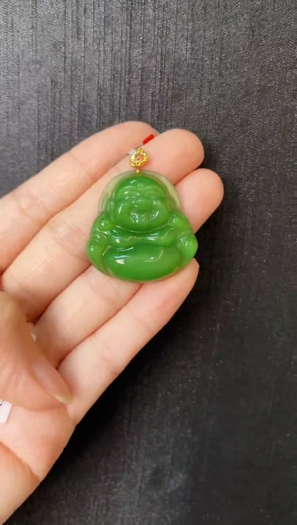 吊坠(赠链)18K金镶嵌和田玉多样性发一