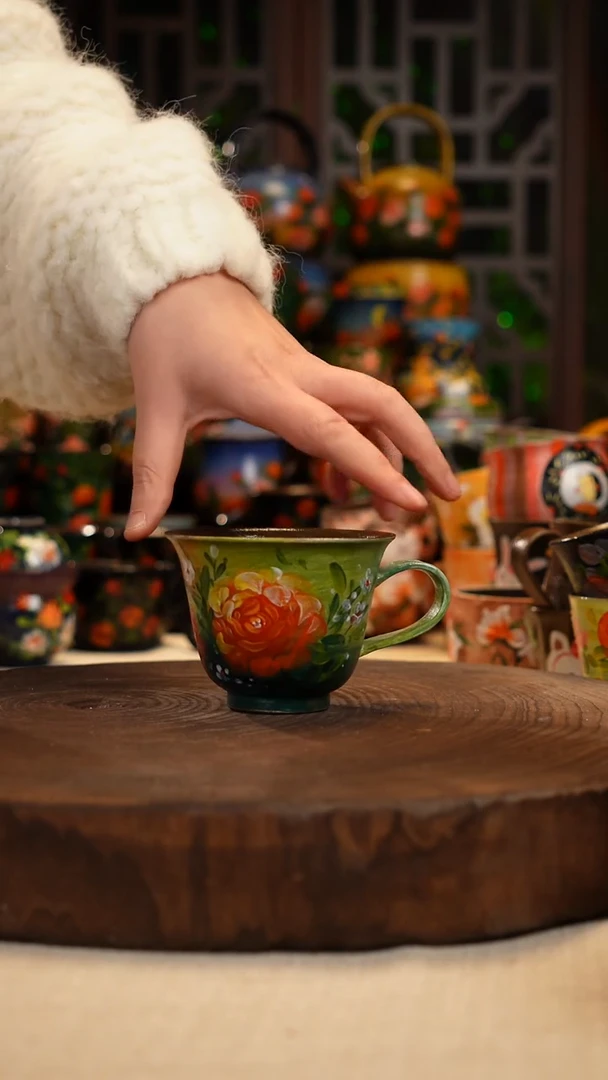 油画 手绘 釉 下彩