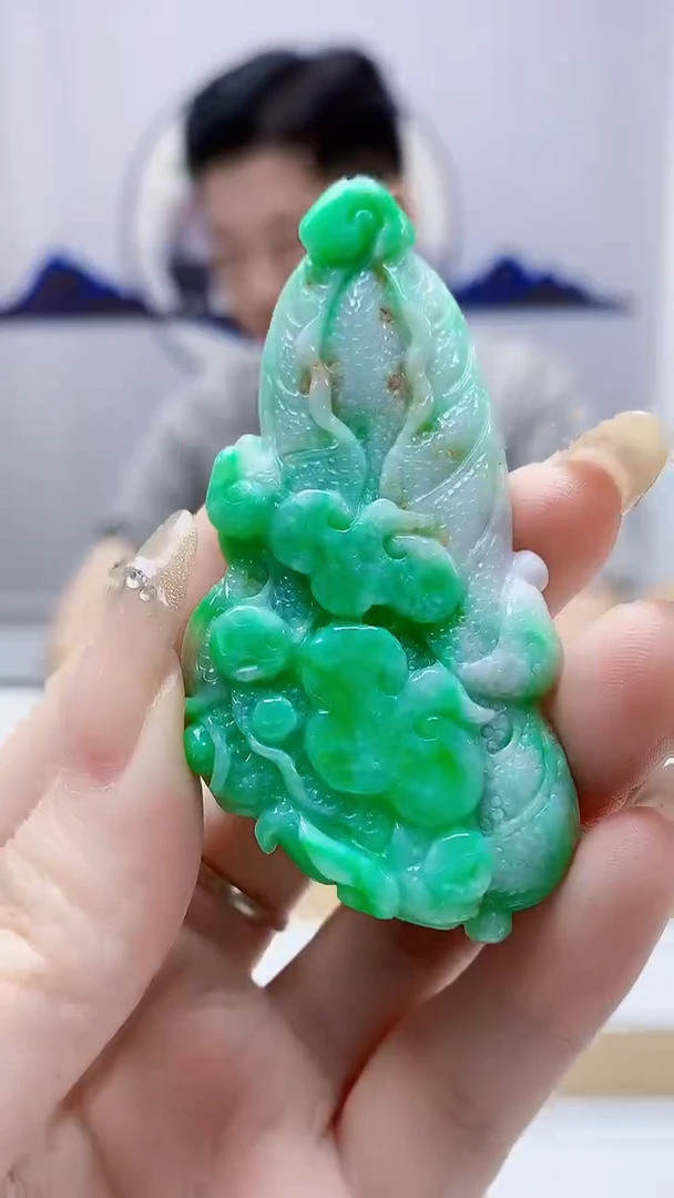 未镶嵌定制翡翠4917DD-毛货挂件14