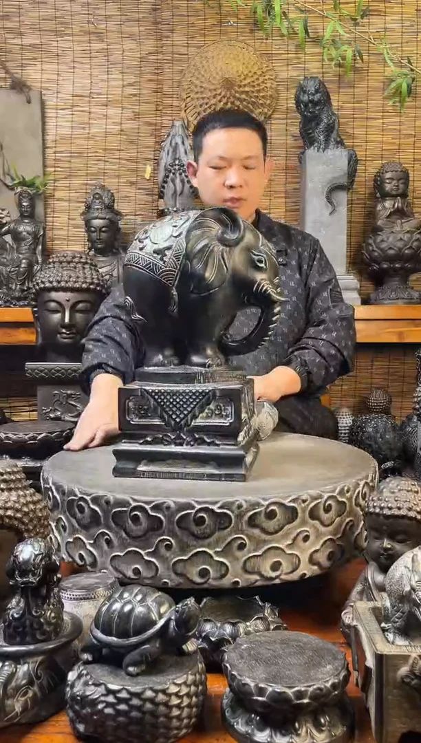 石材42象墩天然青石雕刻