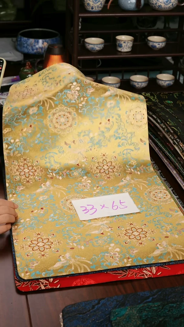 【双凤宝相单面】中国风干泡织锦茶席33*65