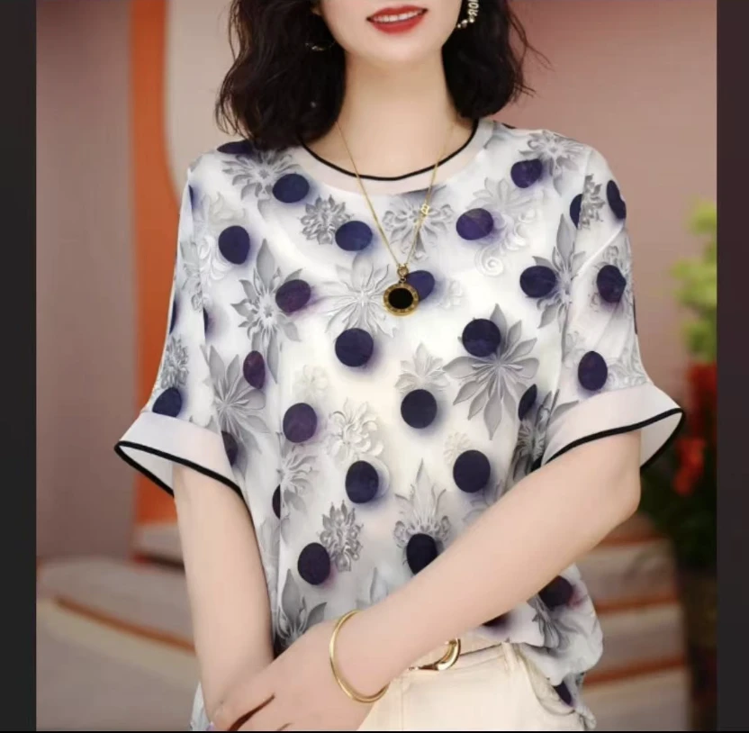 短袖速干夏季T恤太阳花印花短袖打底夏装碎花显瘦洋气百搭