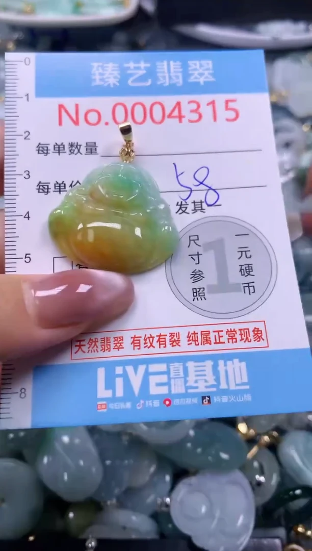 翡翠未镶嵌颈饰含绳0004315