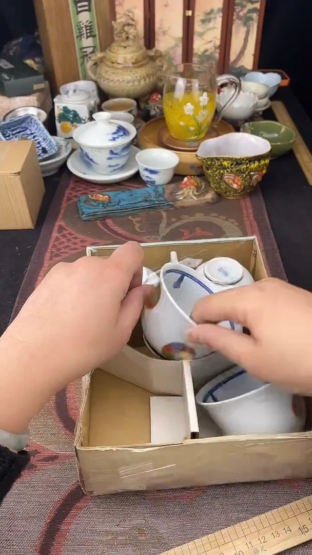 瓷片栀***开两只散瓷默认微瑕，看清尺寸品相再拍