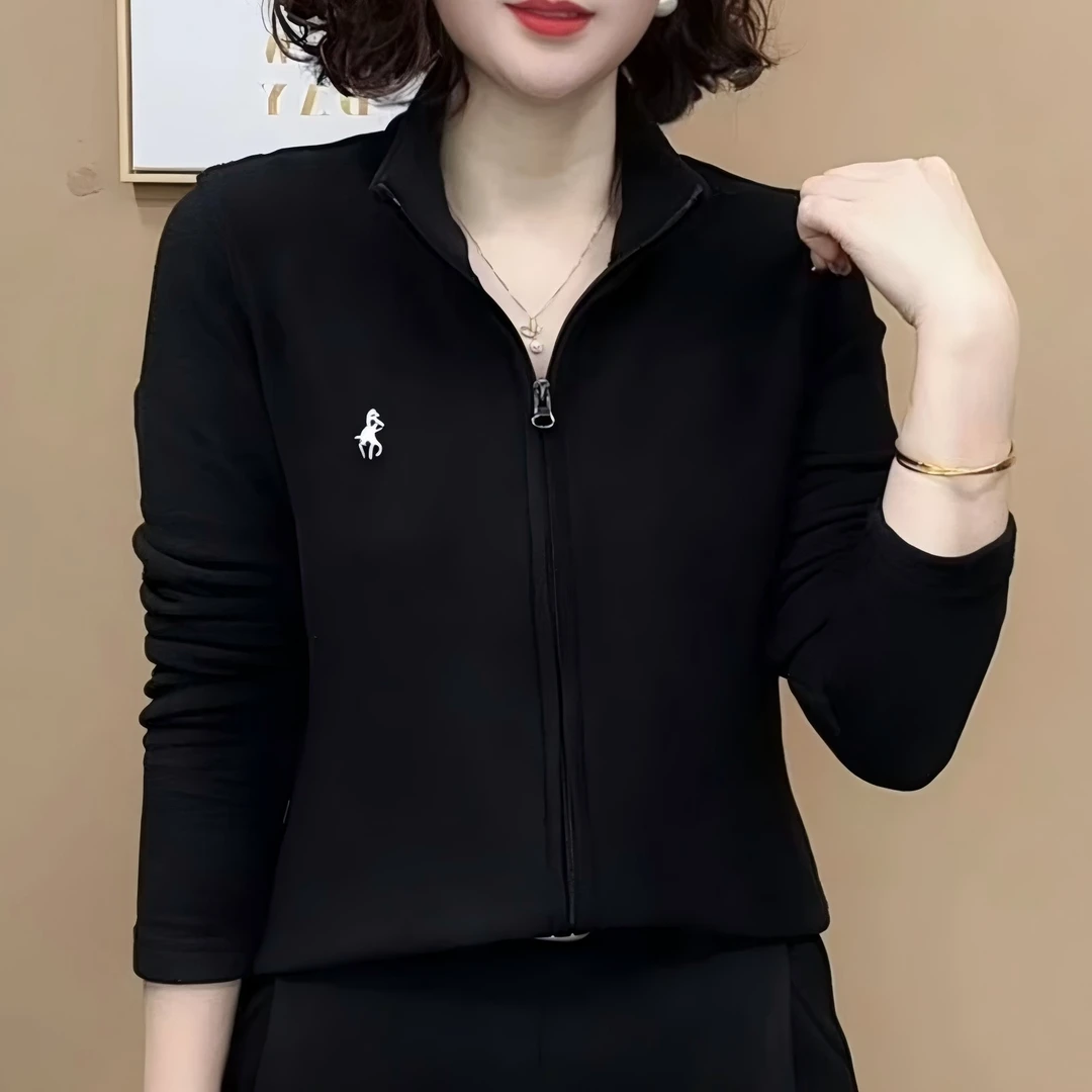 2025百搭气质长袖纯色开衫显瘦长袖女上衣上衣简约磨毛外套