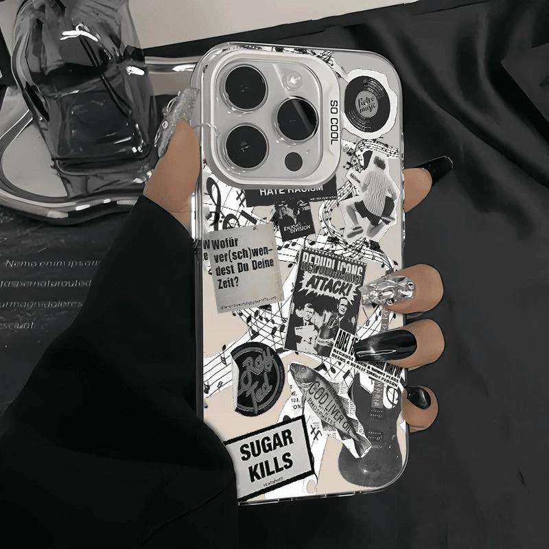彩色磨砂吉他海报适用苹果15华为oppo小米14vivo手机壳iphone1312