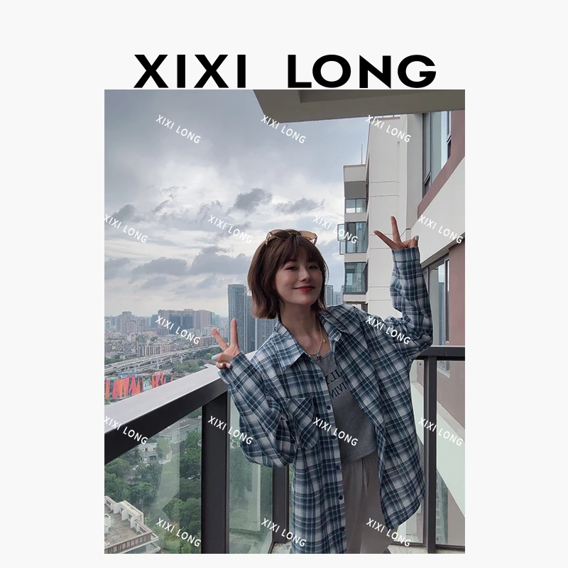 大喜｜  UA蓝格子棉麻定制混纺两件套24820