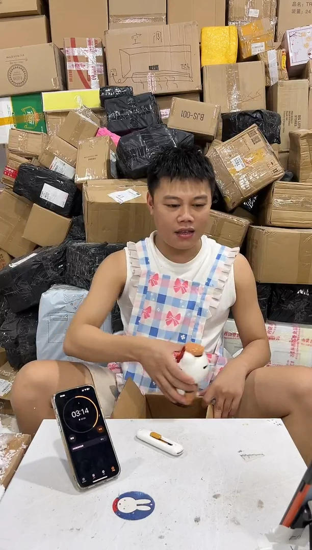 瓷片棕色kt猫邮递员存钱罐
