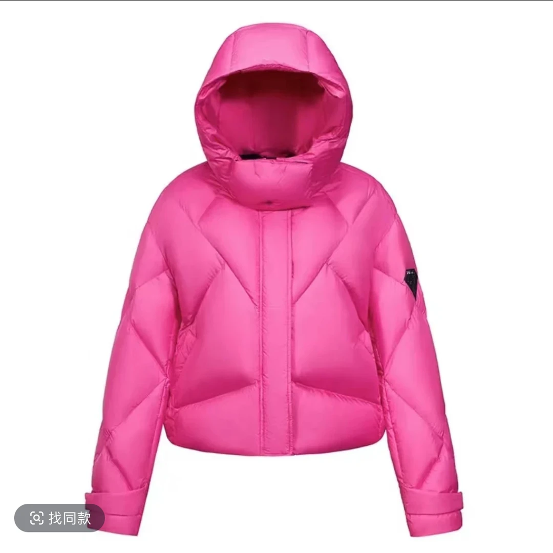 YT097 羽绒服连帽厚款短款修身女款轻薄时尚运动保暖立领经典冬季