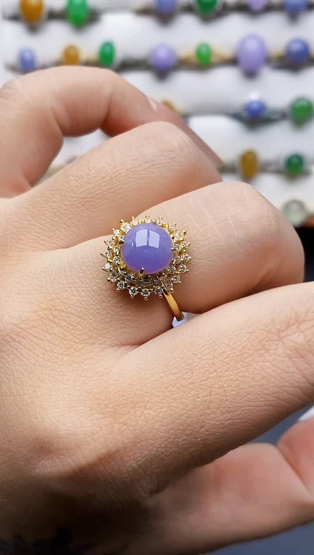 银S925镶嵌戒指翡翠3729