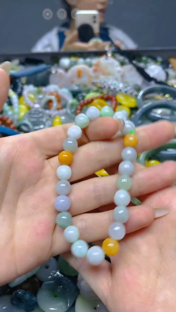 颈饰未镶嵌翡翠8MM/ L /翡翠A货，一件也是批发价