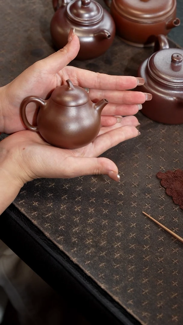 茶壶紫砂柴烧清水泥茄瓜110cc