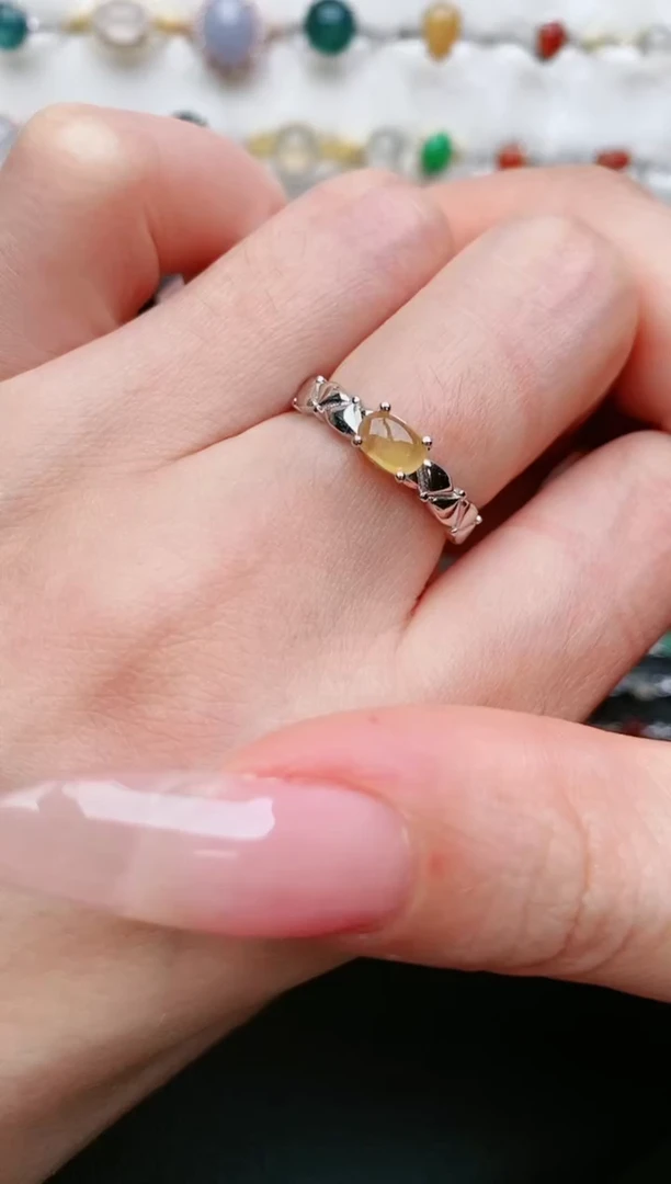 翡翠戒指银S925镶嵌.....