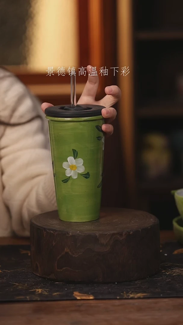 陶瓷景德镇高温釉下手绘陶瓷@L107@