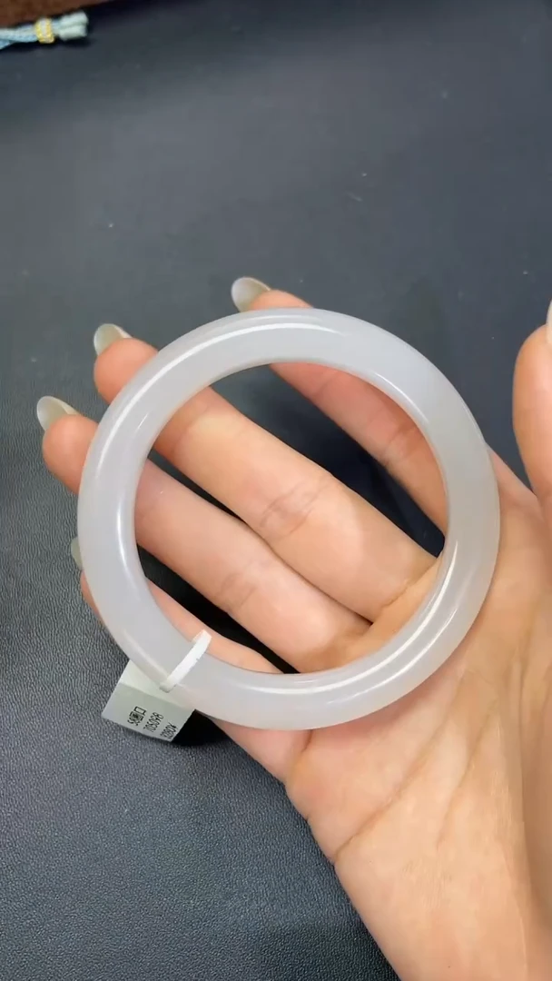 未镶嵌手镯和田玉青海料白冰手镯705098#