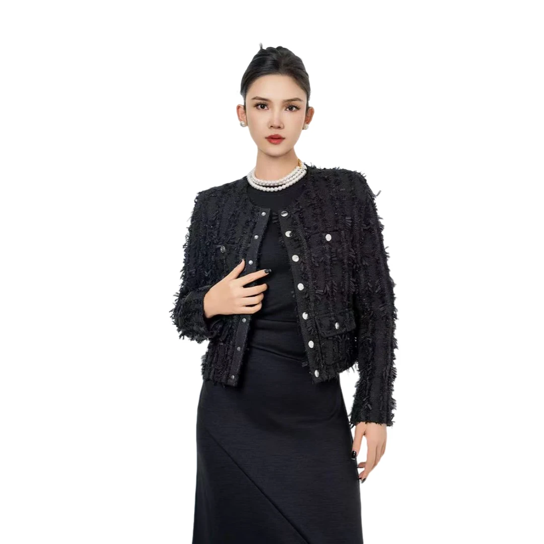 AMASS/阿玛施春秋千金风气质小香风重工粗花呢短款外套女 5400827