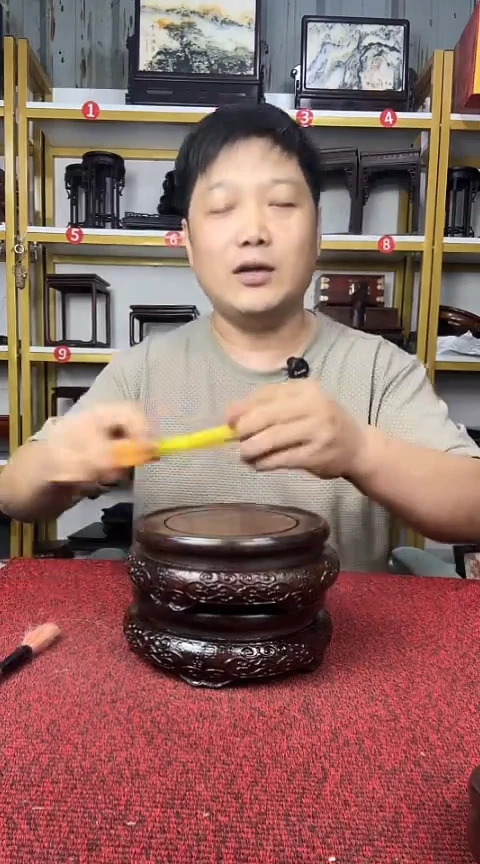 木老*2个13CM非洲黑檀圆底座