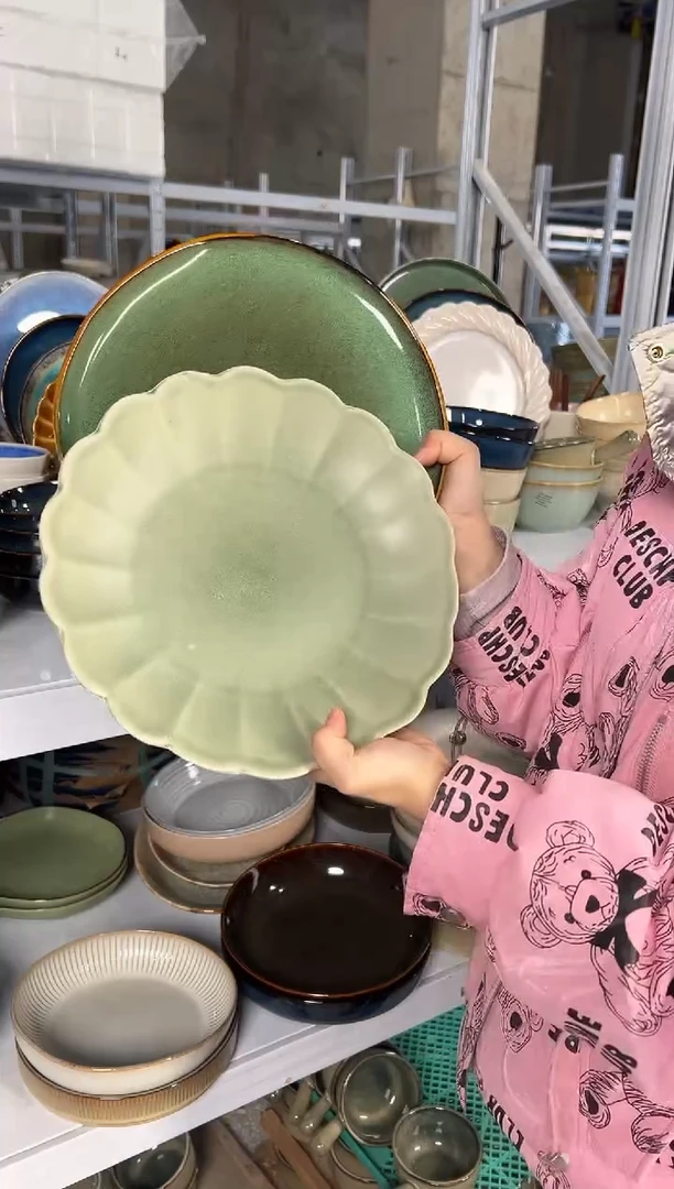 陶瓷外贸尾货瑕疵满20包邮X2 大盘10.5英寸