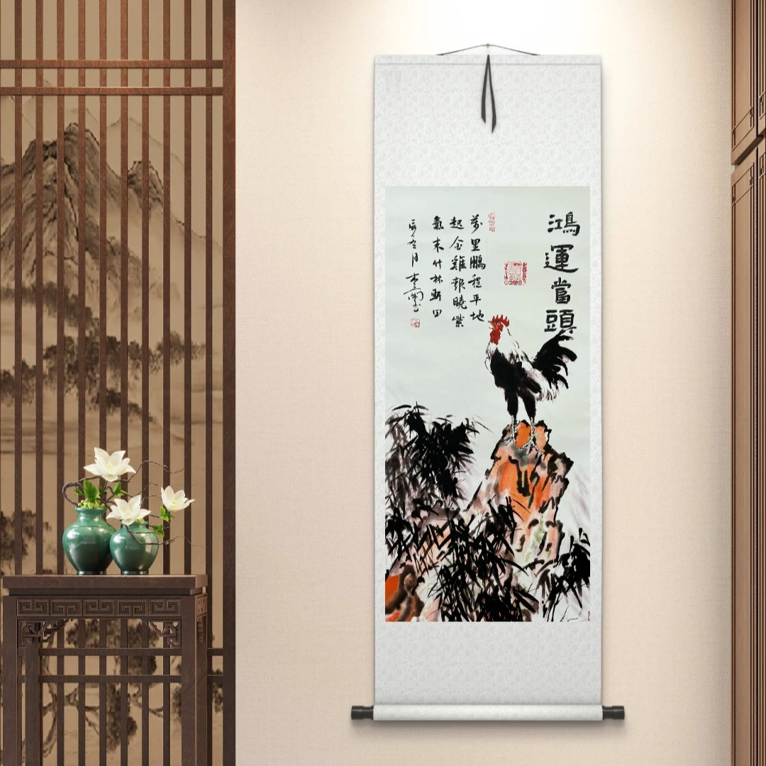 【鸿运当头】 纯手工书写卷轴作品 150CM×50CM