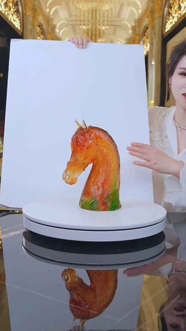 琉璃YB00791琉璃马首摆件