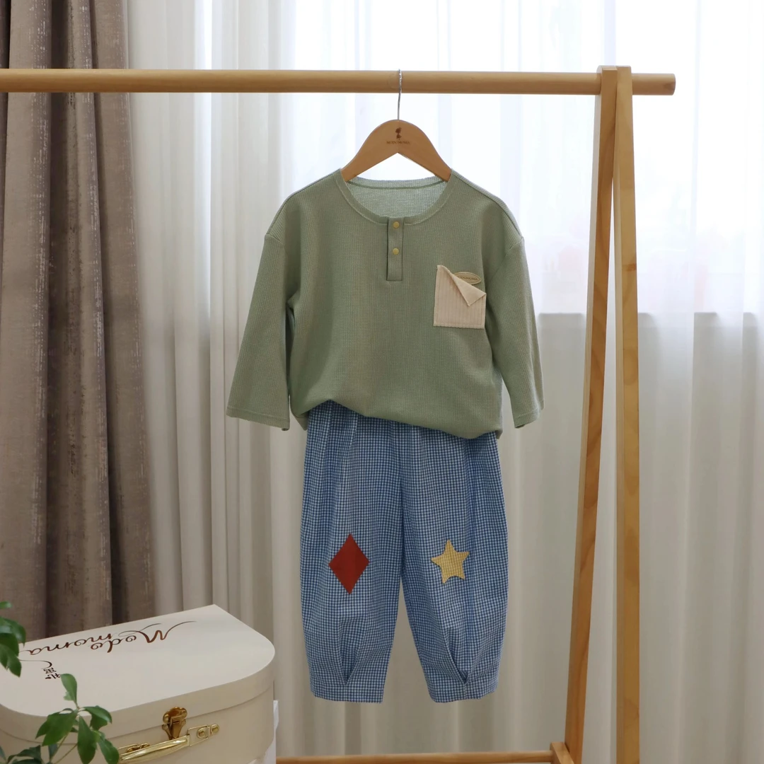 A类长袖圆领夏装童装家居服休闲风常规职场休闲风