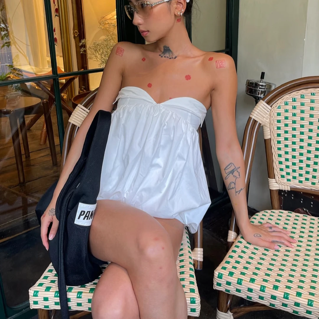 PANN抹胸蓬蓬上衣